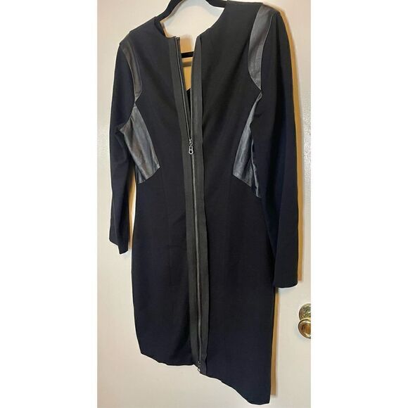 DS Lab black body con dress with leather panel inserts size 12 - Picture 10 of 14